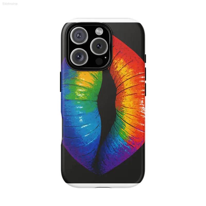 Rainbow lips phone case.