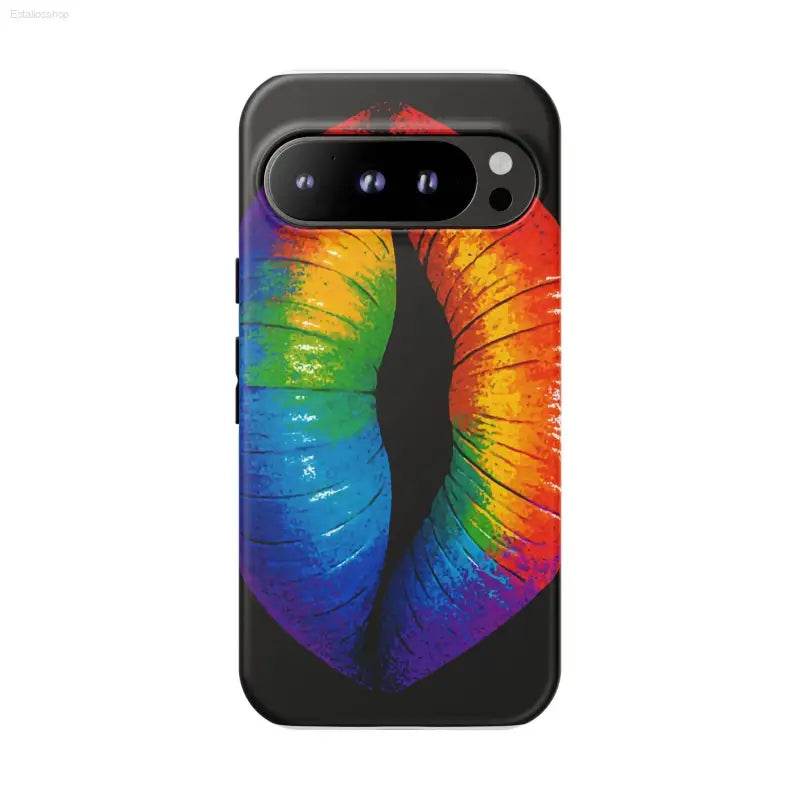 Rainbow lips phone case.