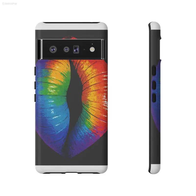 Rainbow lips phone case.