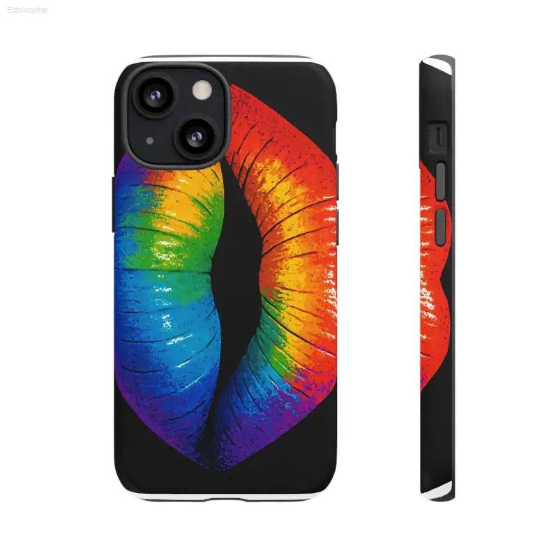 Rainbow lips phone case.