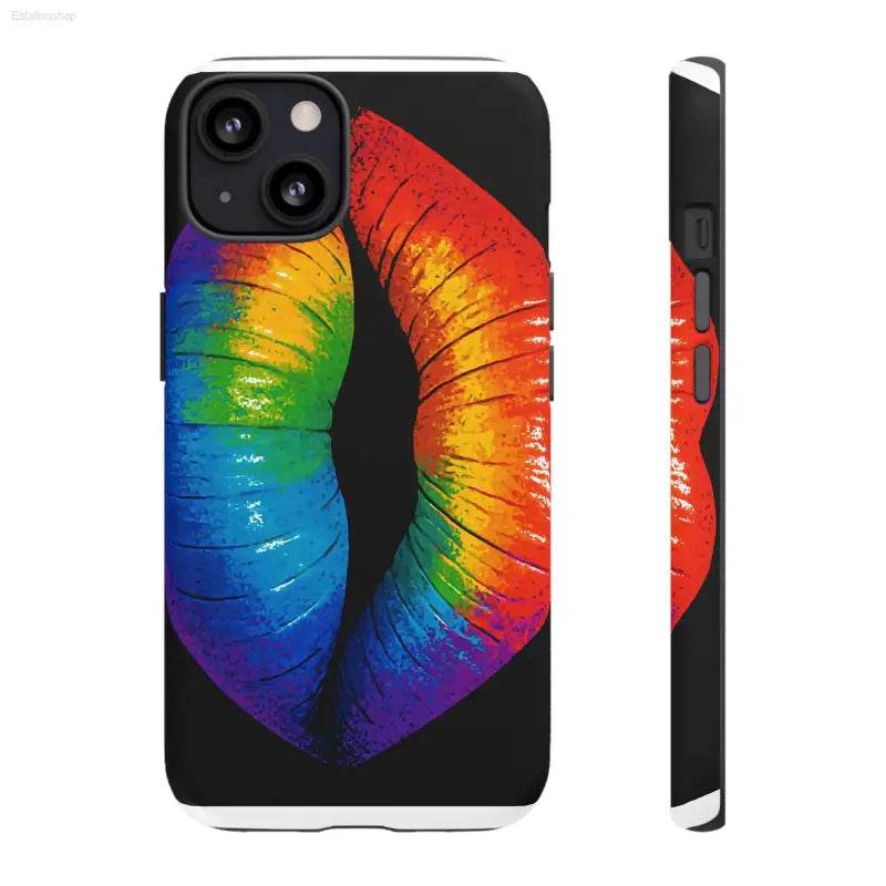 Rainbow lips phone case.
