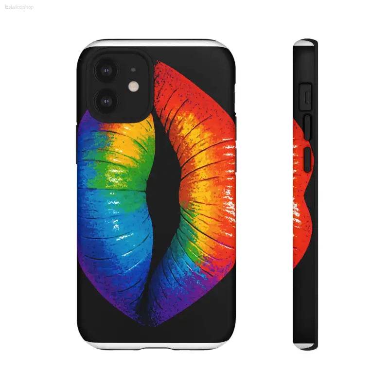 Rainbow lips phone case.