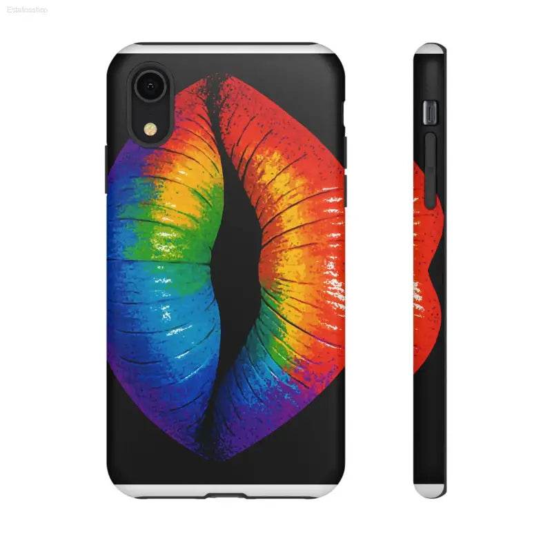 Rainbow lips phone case.