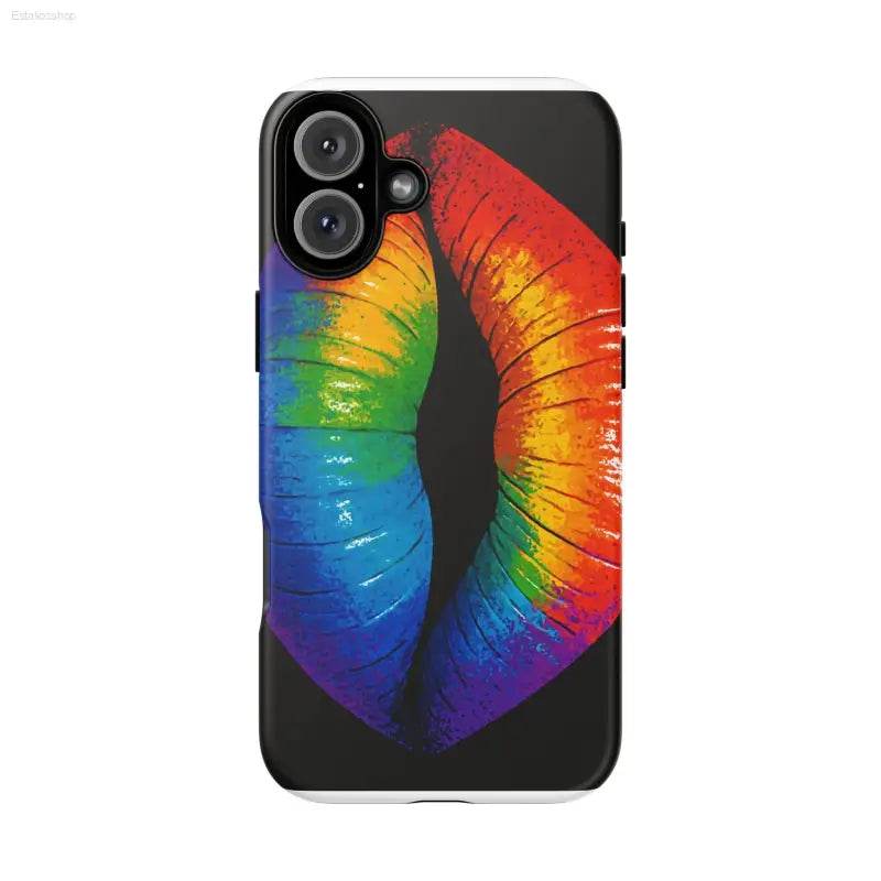 Rainbow lips phone case.