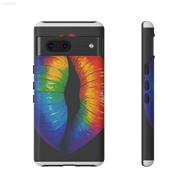 Rainbow lips phone case.