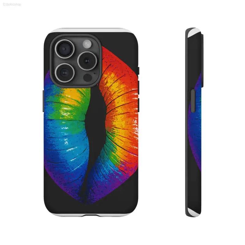 Rainbow lips phone case.