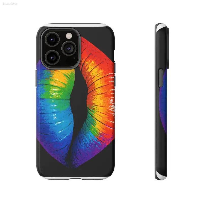 Rainbow lips phone case.