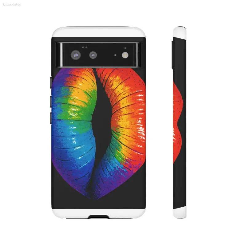 Rainbow lips phone case.