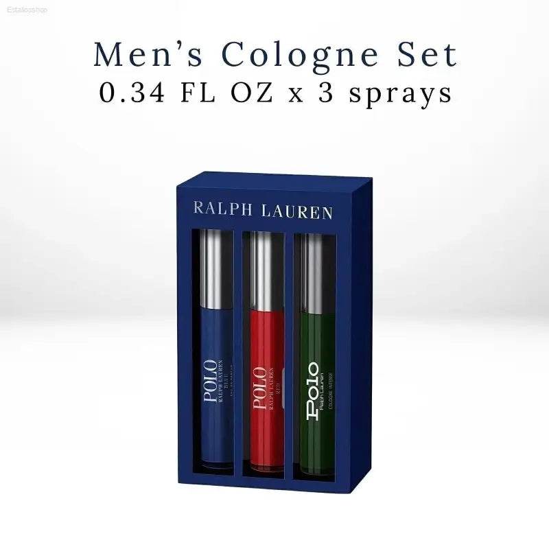 Ralph Lauren Polo Cologne for Men - 3 Piece EDT Spray Set (0.34 Oz) - Estalios