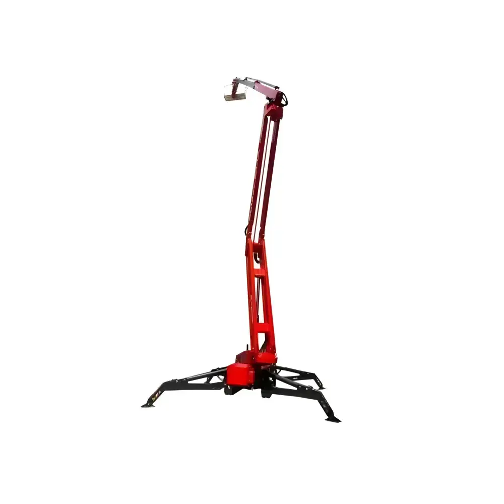 Red and black bicycle repair stand for the 30m Towable Spider trailer mount 14m