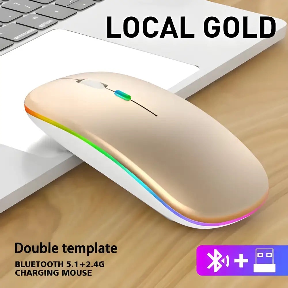 Stylish Gold Wireless Mouse from the Rechargeable RGB Bluetooth Mouse collection