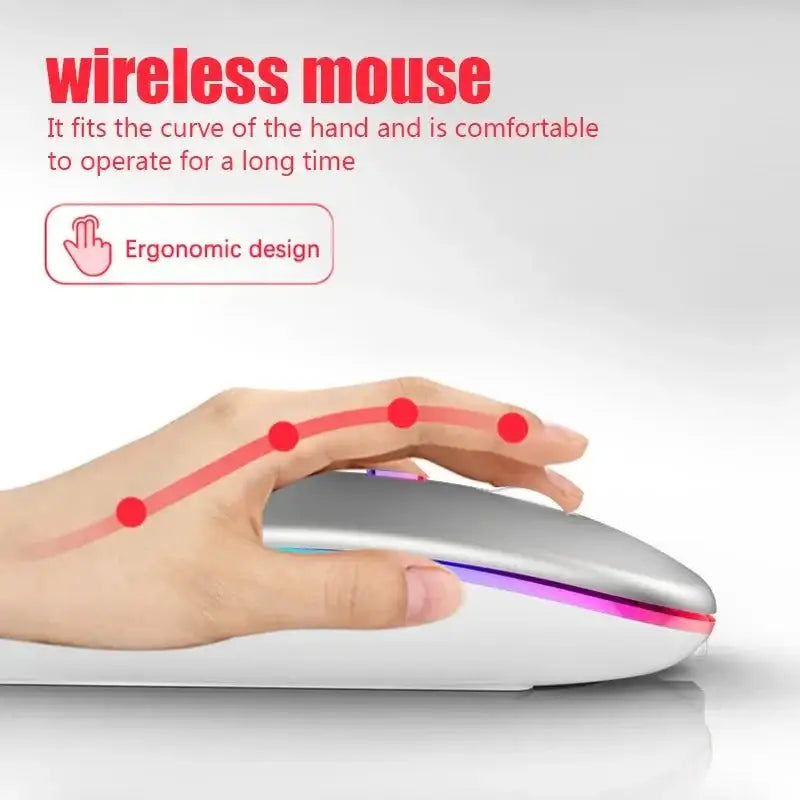 Ergonomic Wireless Mouse Rechargeable RGB Bluetooth Mouse for ultimate comfort and style