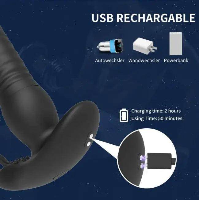 Ultimate Black USB Rechargeable Prostate Massager for Pleasure - Estalios
