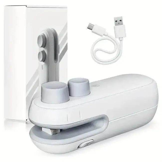 Rechargeable White Handheld Bag Sealer for Easy Food Storage - Estalios