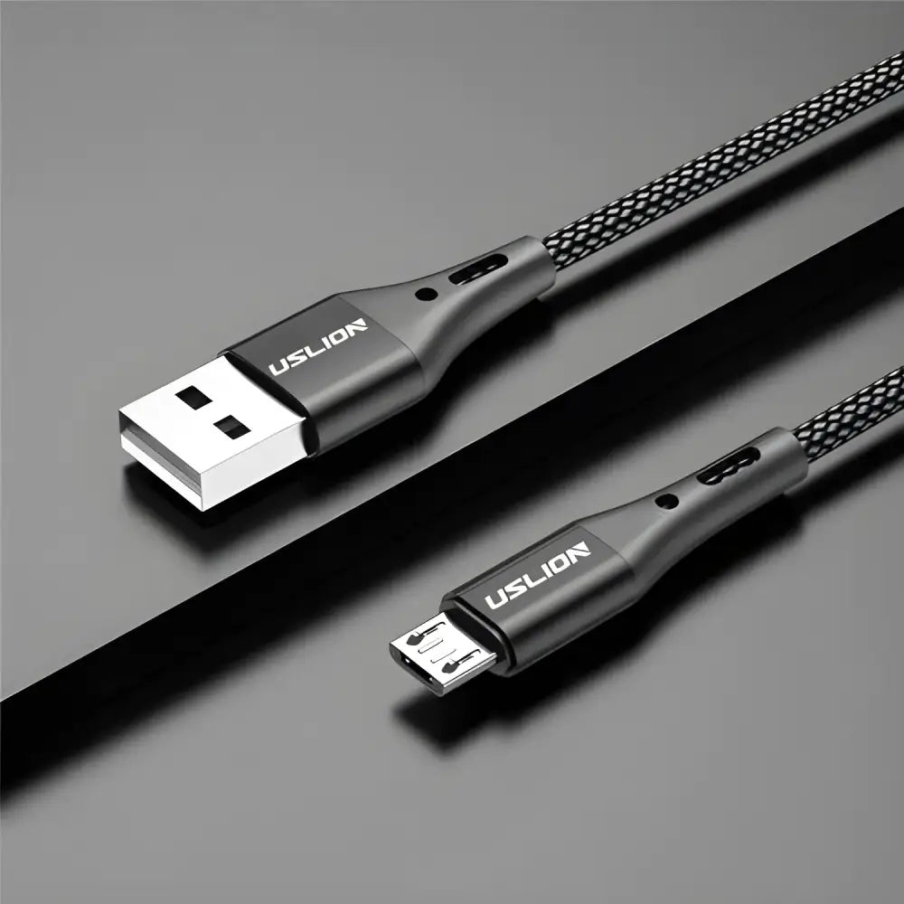 Red Braided Micro USB Cable for fast charging and data transfer on any device