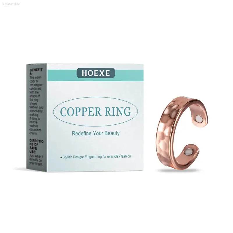 Red Copper Corrugated Ring Unique Fashion Accessory Design - Estalios