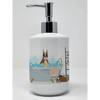 Red Fawn Boxer Ceramic Soap Dispenser for Stylish Decor - Estalios