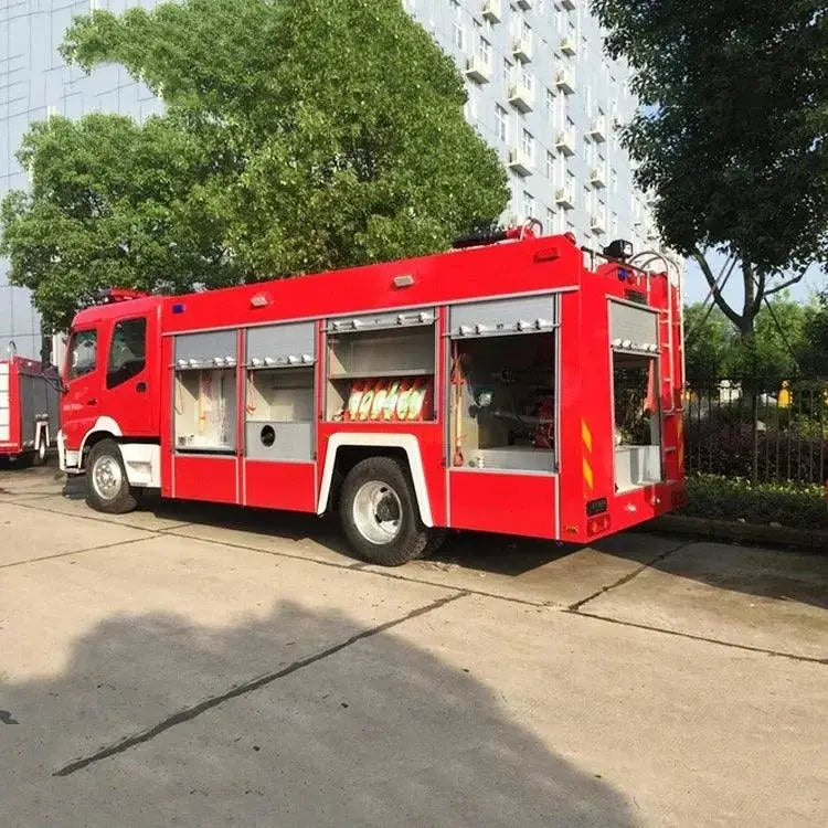 Red Firefighter Truck With Storage showcasing open compartments for easy access