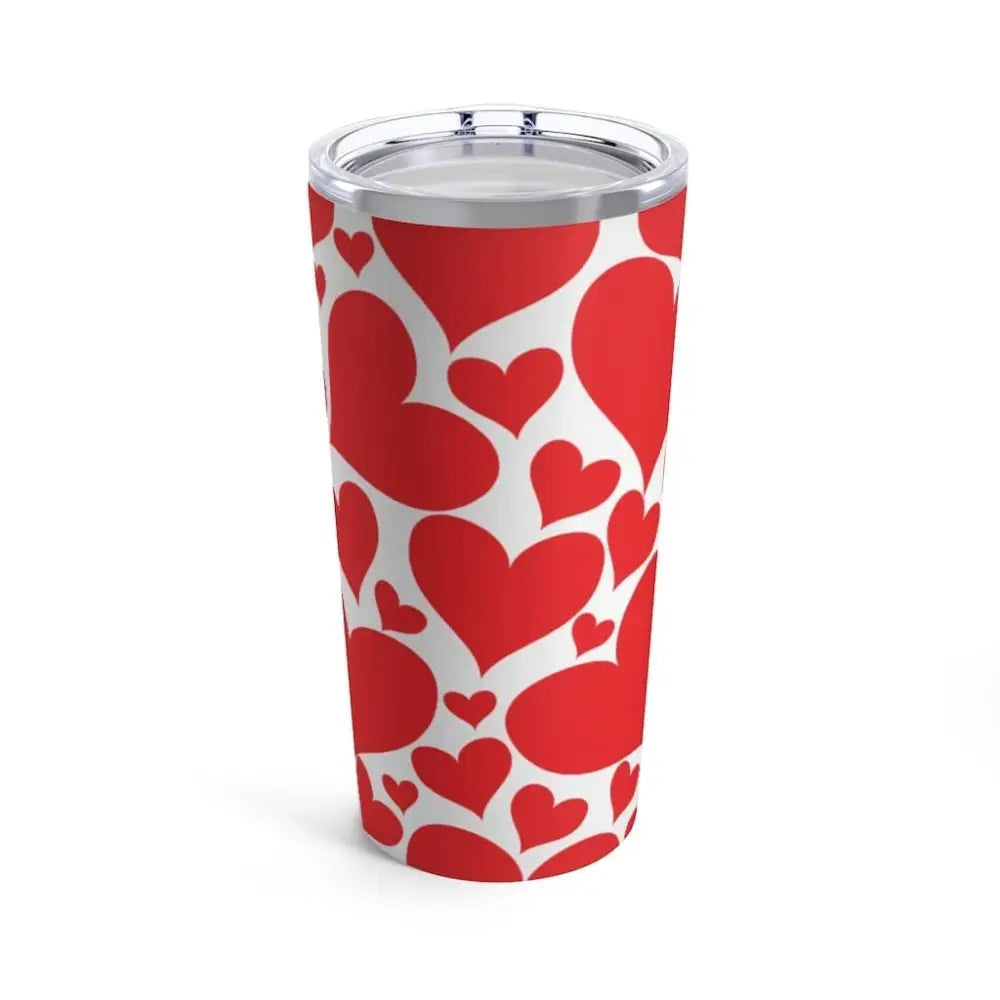 Heart-patterned Red Hearts Love Travel Tumbler for on-the-go sipping and love vibes