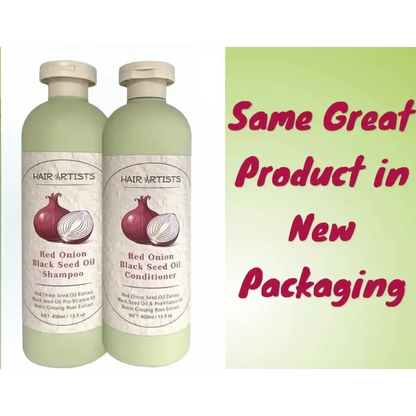 Red Onion Black Seed Oil Power Duo shampoo and conditioner for healthy hair care