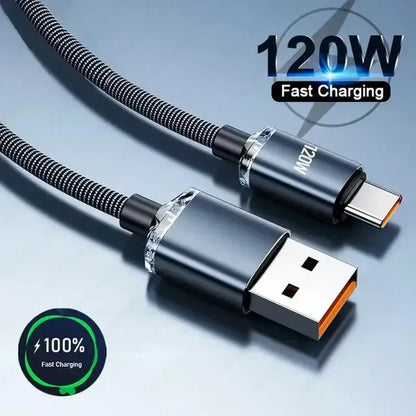 Braided USB-A to USB-C fast charging cable for Redmi Note 120W USB Type-C