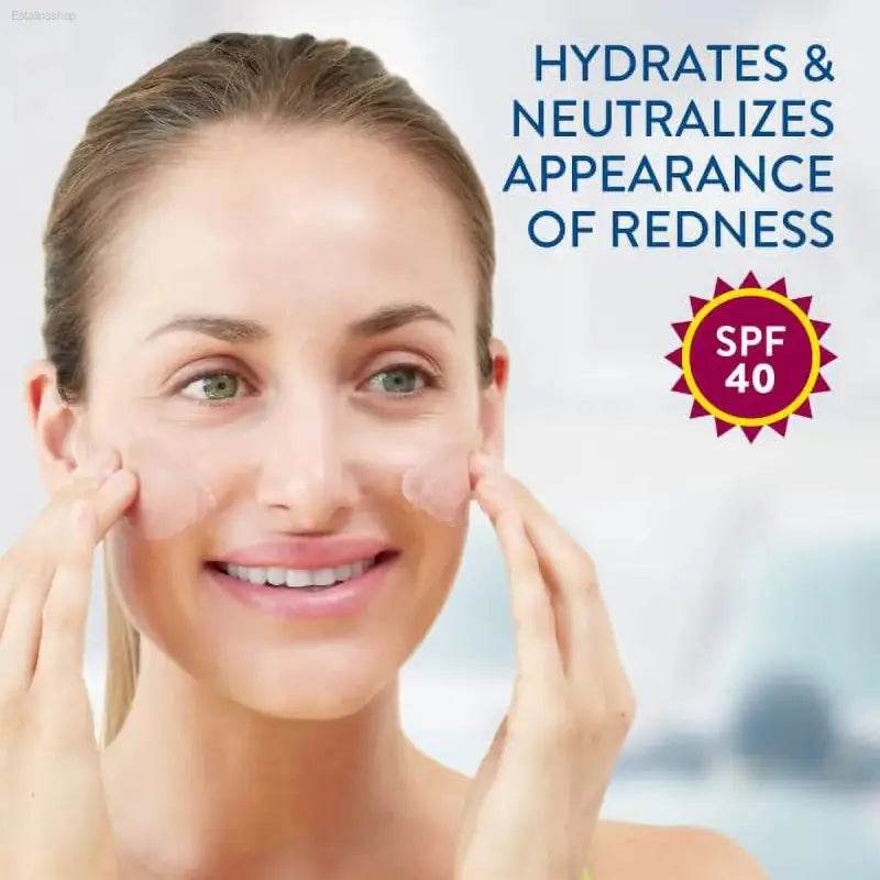 CETAPHIL Redness Relieving Daily Facial Moisturizer SPF 40 - Broad Spectrum Protection with Neutral Tint for Sensitive Skin, 1.7 Fl Oz - Estalios
