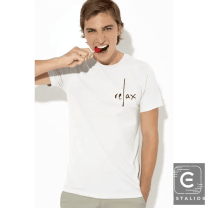 Relax White Unisex T-Shirt with Classic Swedish Attitude Style - Estalios