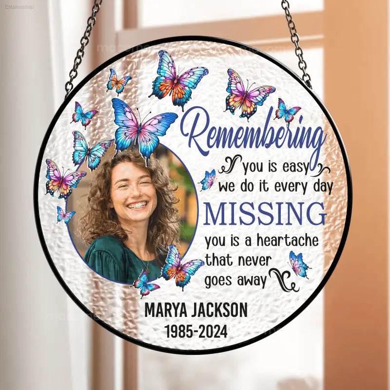 Remembering You - Personalized Stained Glass Suncatcher - Estalios