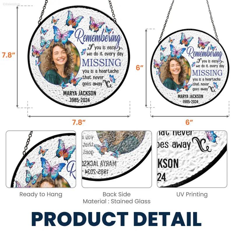 Remembering You - Personalized Stained Glass Suncatcher - Estalios