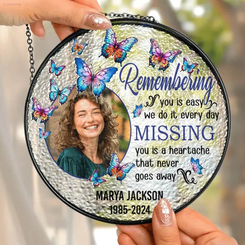 Remembering You - Personalized Stained Glass Suncatcher - Estalios