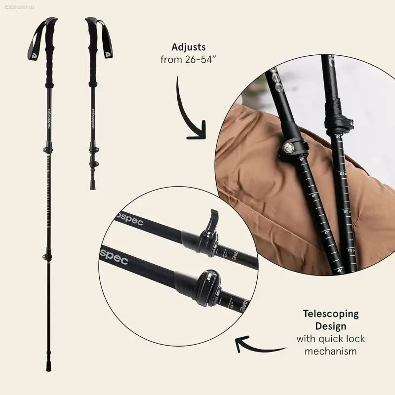 Retrospec Solstice Hiking Poles for Men & Women - Adjustable and Collapsible Lightweight Walking & Trekking Sticks - Aluminum W/Cork or Foam Grip