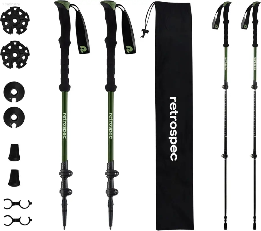 Retrospec Solstice Hiking Poles for Men & Women - Adjustable and Collapsible Lightweight Walking & Trekking Sticks - Aluminum W/Cork or Foam Grip