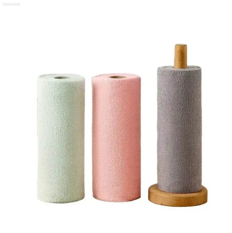 Three rolls of reusable paper towels.