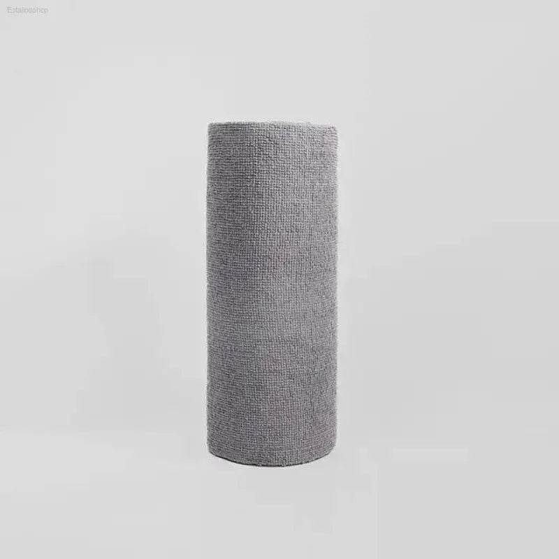 Rolled gray towel.