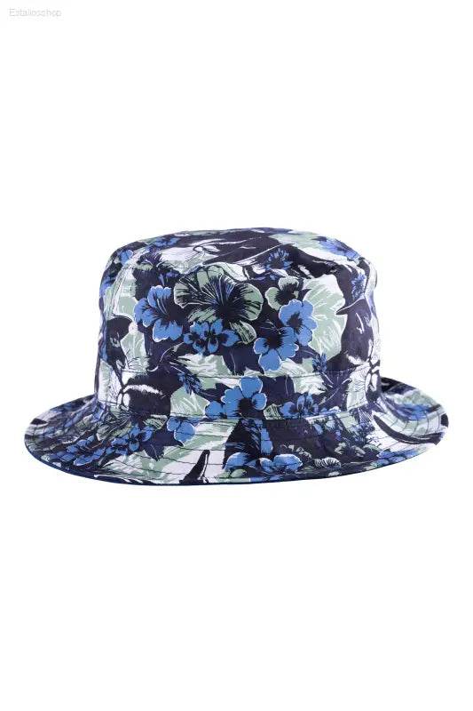 Reversible Linen Cotton Bucket Hat with Rabbit Design - Royal Blue / One Size