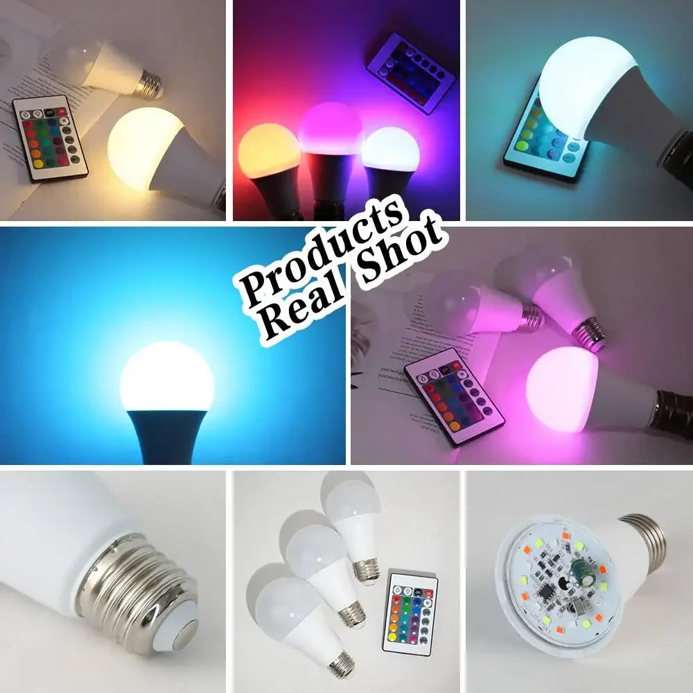 Color-changing LED light bulbs with remote for easy control of 220V E27 RGB bombillas LED