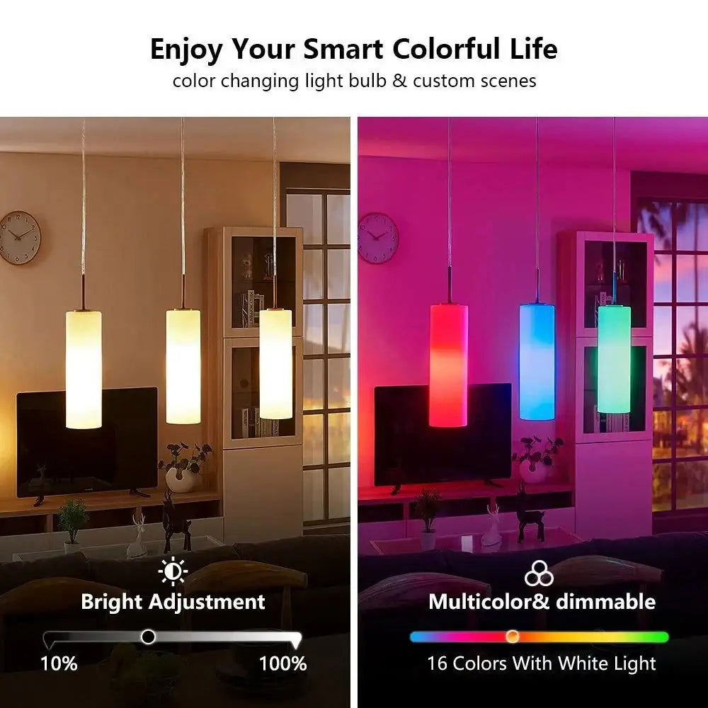 Smart RGB LED light bulbs 220v E27 changing colors for vibrant home lighting