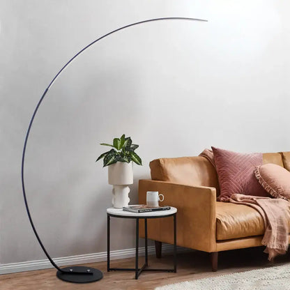 Stylish RGBW Modern Curve Floor Lamp adding elegance to any room with its sleek design