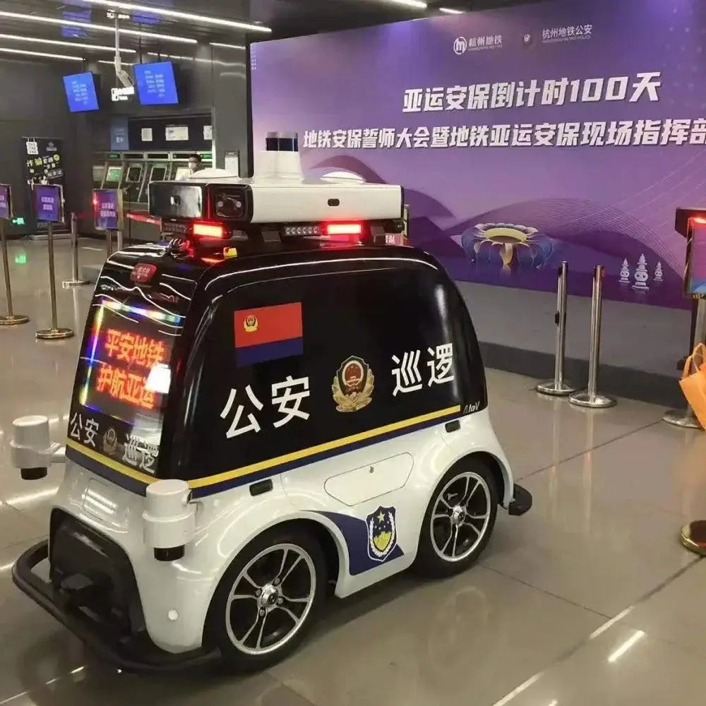 Autonomous police patrol vehicle from Robot Patrols Lock Down Security for outdoor security