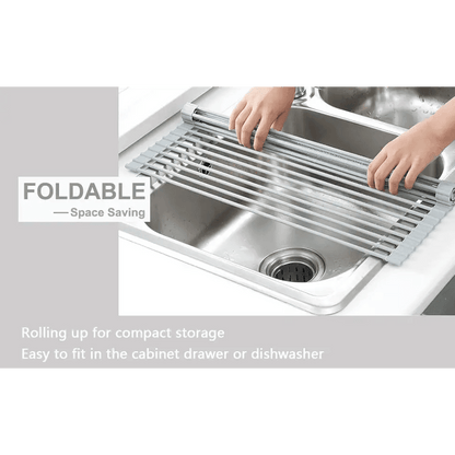 Roll Up Dish Drying Rack Over The Sink Kitchen Drainer - Estalios