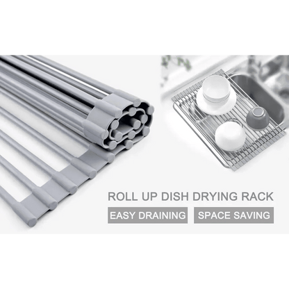 Roll Up Dish Drying Rack Over The Sink Kitchen Drainer - Estalios
