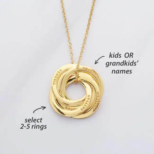 Dazzling Rose Gold Interlocking Circle Pendant for Chic Style - Estalios