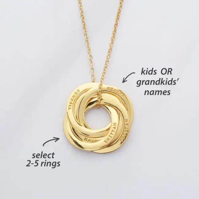 Dazzling Rose Gold Interlocking Circle Pendant for Chic Style - Estalios