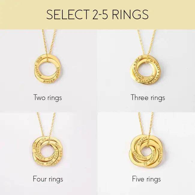 Dazzling Rose Gold Interlocking Circle Pendant for Chic Style - Estalios