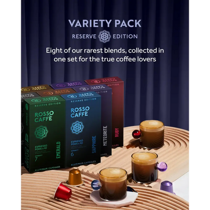 Coffee variety pack of Rosso Caffè Espresso Nespresso Original Pods for rich flavor