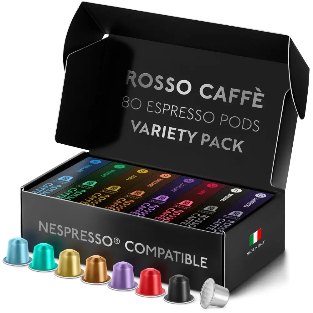 Box of Rosso Caffè Espresso Nespresso Original Pods for rich Caffè Espresso coffee