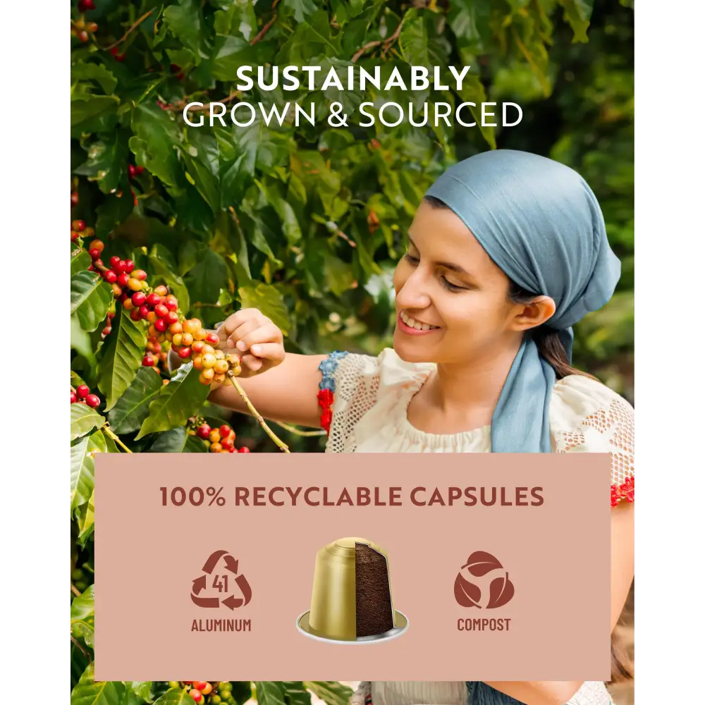 Sustainable coffee capsules for Rosso Caffè Espresso Nespresso Original Pods