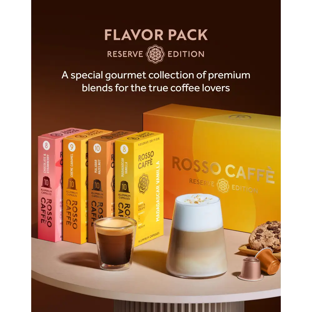 Rosso Caffè flavor pack for Nespresso Original Pods, perfect for Caffè Espresso lovers