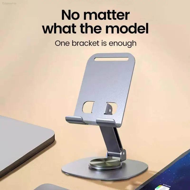 Adjustable silver phone and tablet stand.