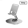 Adjustable gray phone stand.